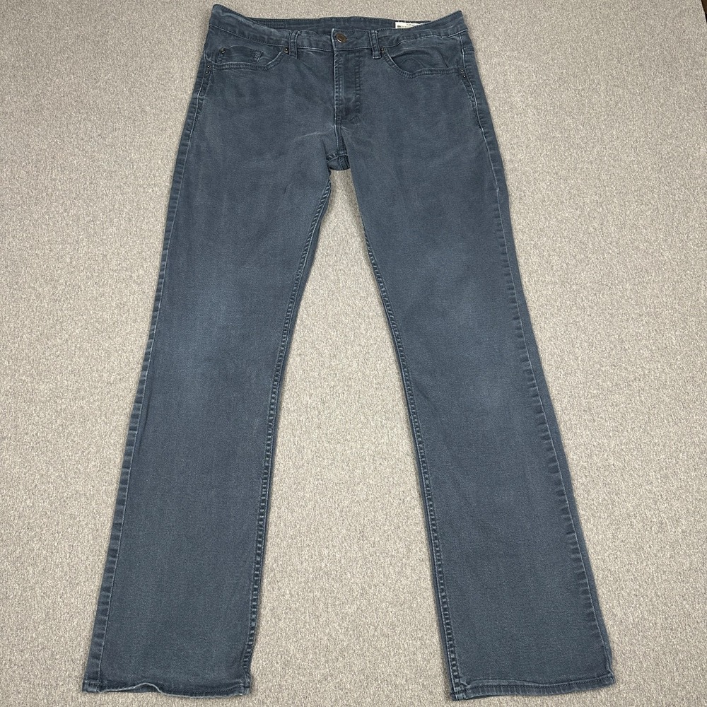Buffalo David Bitton Sam-X Slim Straight Stretch Pants Mens 32x32 Blue Gray